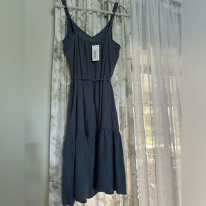 NWT Splendid Dark Grey Linen Blend Dress Size XL